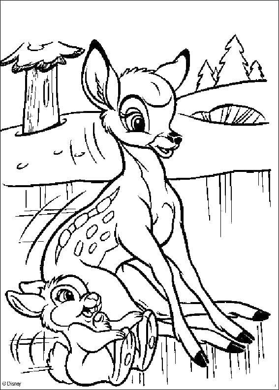Coloring The deer Bambi. Category Bambi. Tags:  Bambi, cartoon, deer.