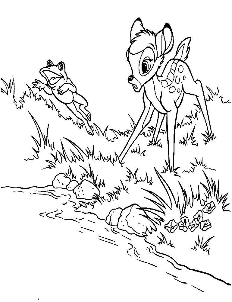 Coloring Cartoon Bambi. Category Bambi. Tags:  Bambi, cartoon, deer.