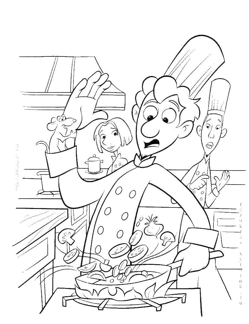 Coloring Chef Ratatouille. Category Ratatouille. Tags:  Cartoon character.