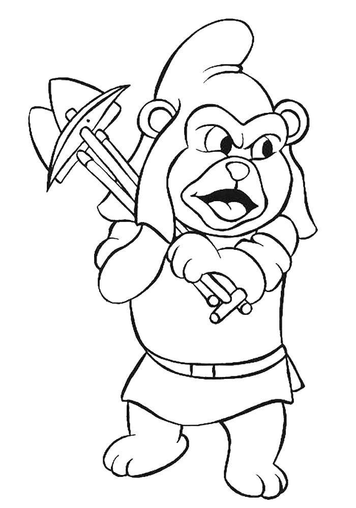 Coloring Gummy bear. Category gummy bears. Tags:  cartoons, gummi Bears.
