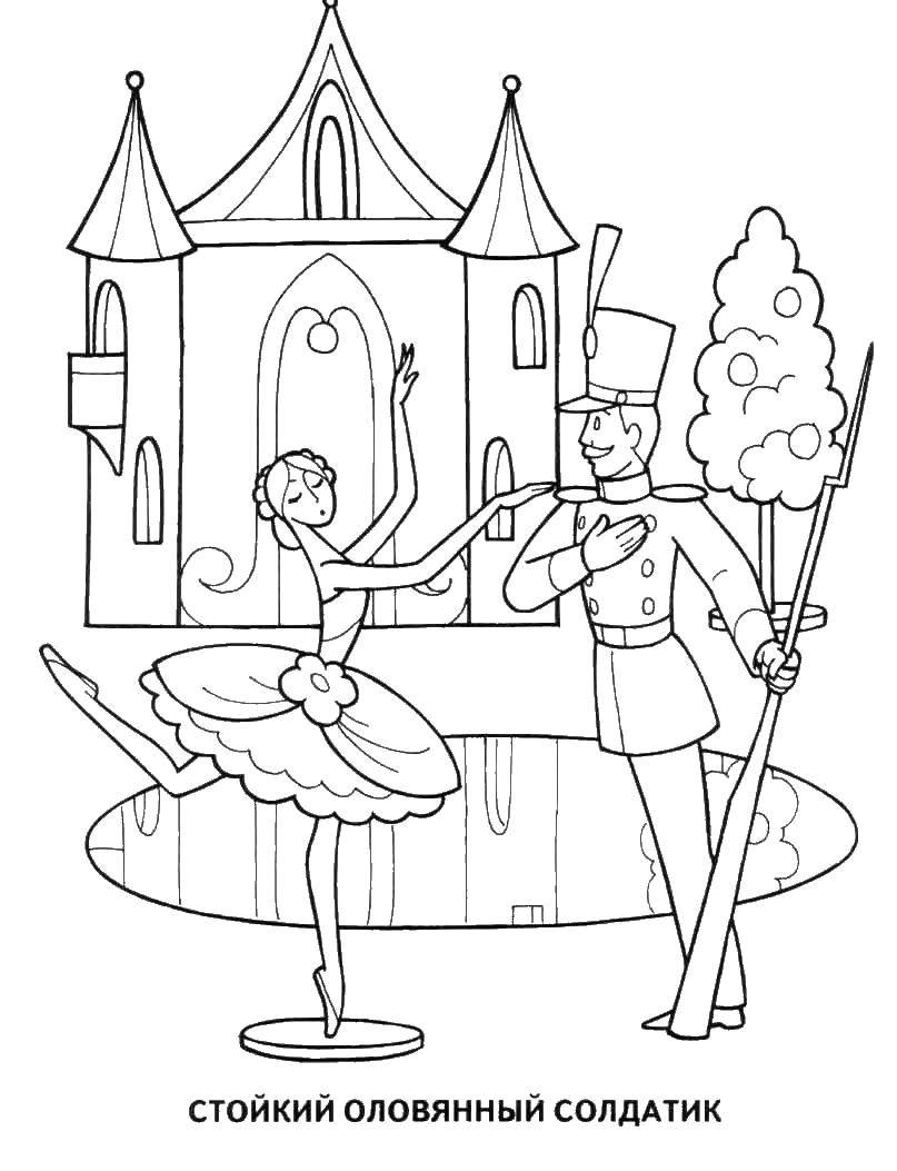 Coloring The steadfast tin soldier. Category Fairy tales. Tags:  tales, the steadfast tin soldier, ballerina.