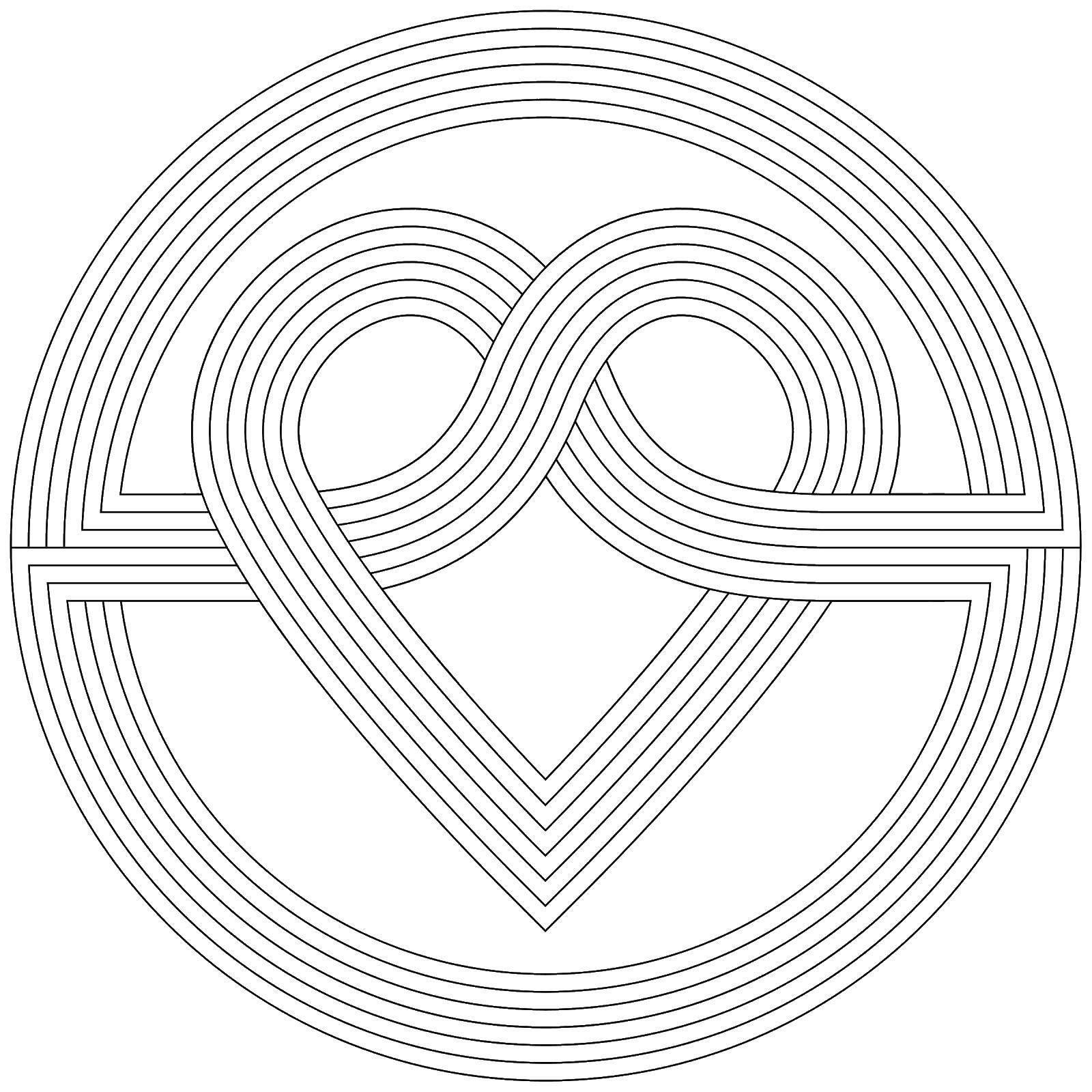 Coloring Pattern heart. Category patterns. Tags:  pattern .