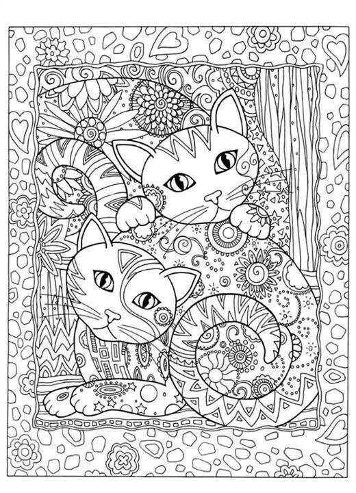 Coloring Kittens. Category patterns. Tags:  pattern, cats.