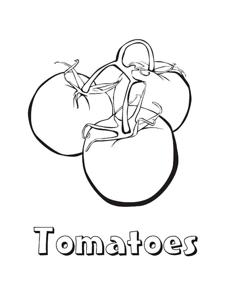 Название: Раскраска Помидоры. Категория: помидор. Теги: овощи, помидоры, томато.