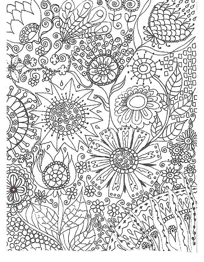 Coloring Flowers pattern. Category patterns. Tags:  patterns, flowers.