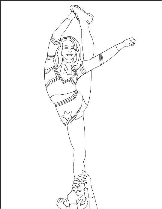 Coloring Cheerleader. Category For girls. Tags:  girl , cheerleader, cheerleading.