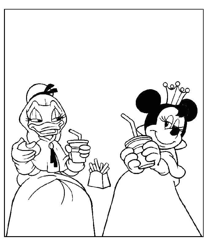 Coloring Minnie and Webby. Category Disney cartoons. Tags:  Disney, Mickey Mouse, Minnie Mouse, Ponca.