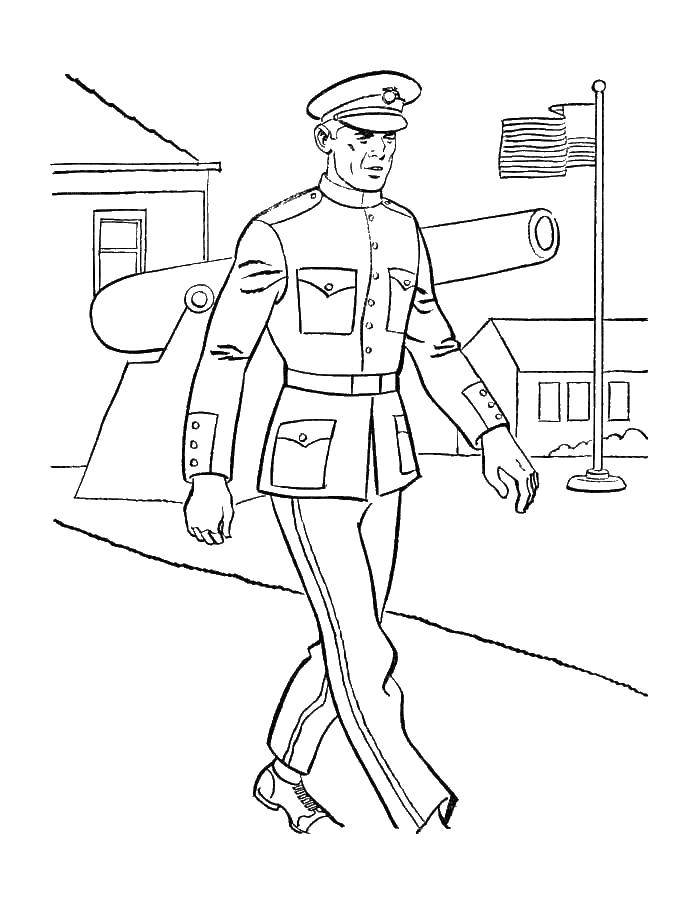Coloring Officer. Category gun. Tags:  soldier, gun.