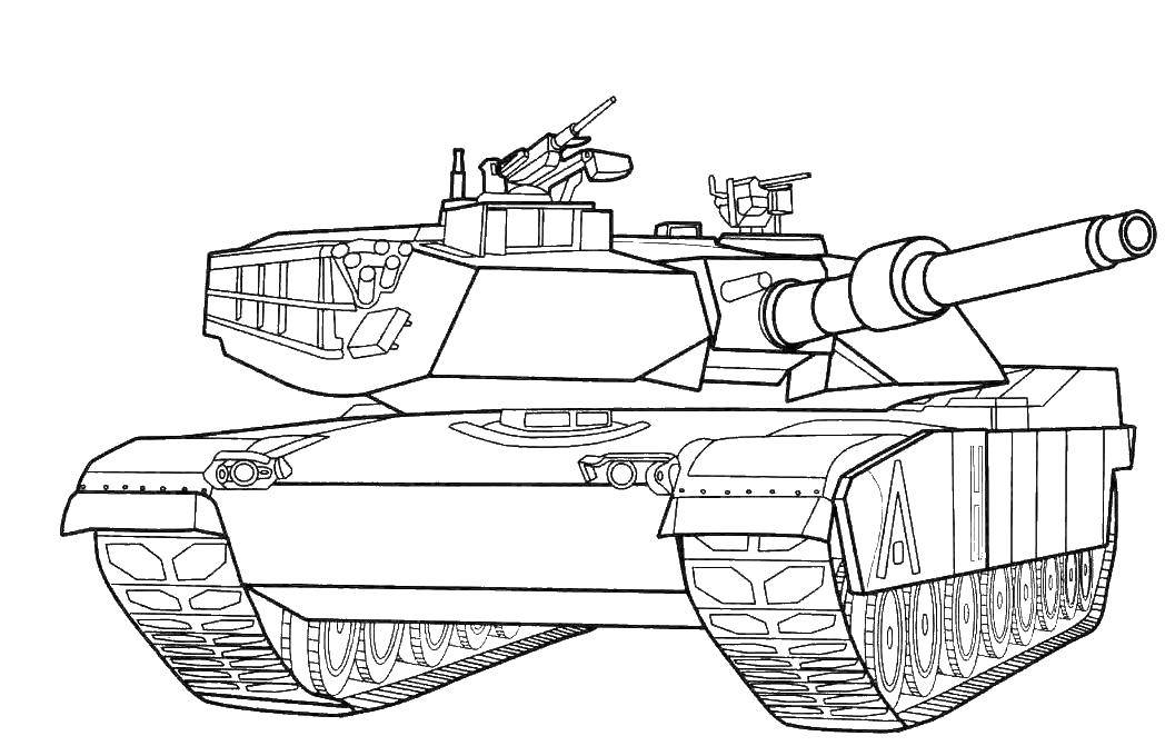 Опис: розмальовки  Танк з ракетною установкою. Категорія: військове. Теги:  Військове, машини, танк, зброю.