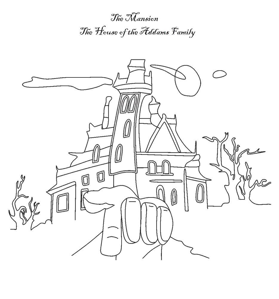 Coloring The house of the Addams family. Category The characters from the movies. Tags:  Addams family.