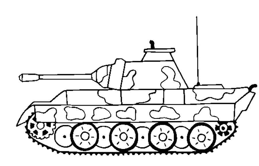 Coloring The tracks of the tank. Category military coloring pages. Tags:  Military, vehicles, tank, arms.