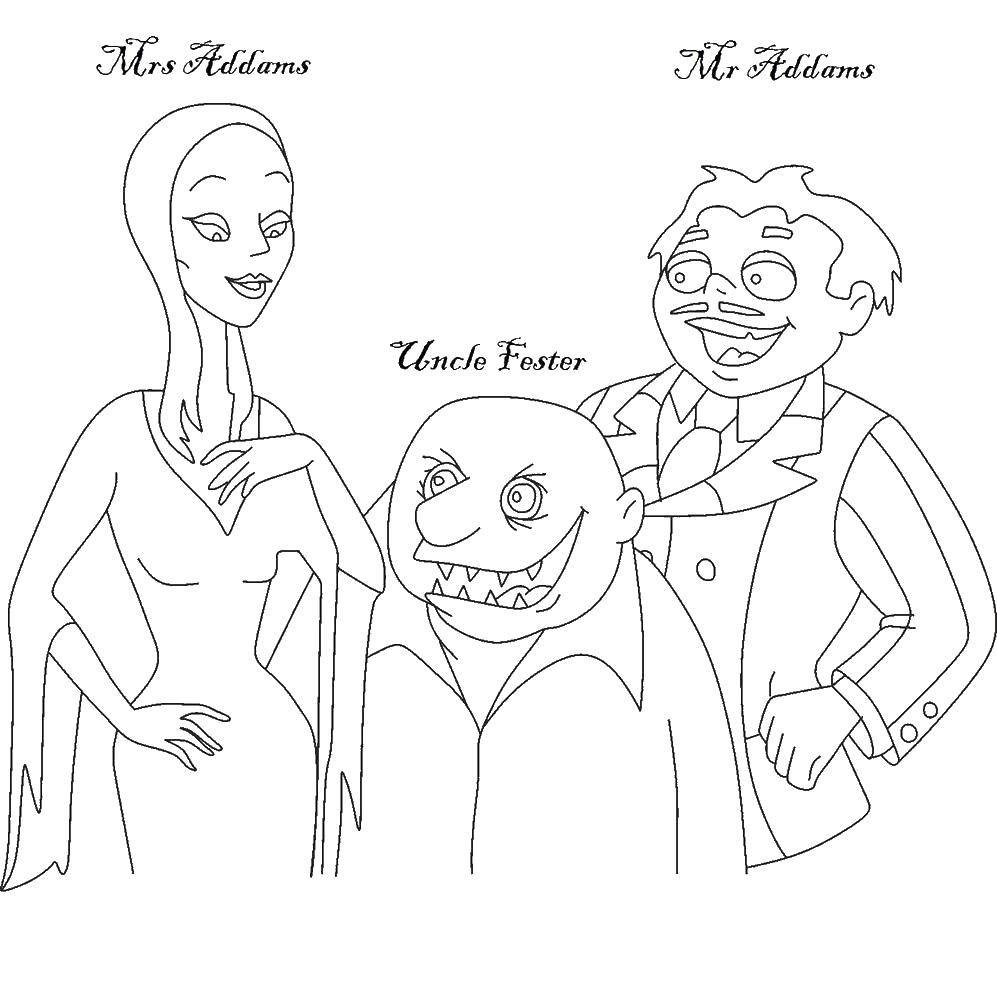Coloring The Addams family. Category The characters from the movies. Tags:  Addams Family.