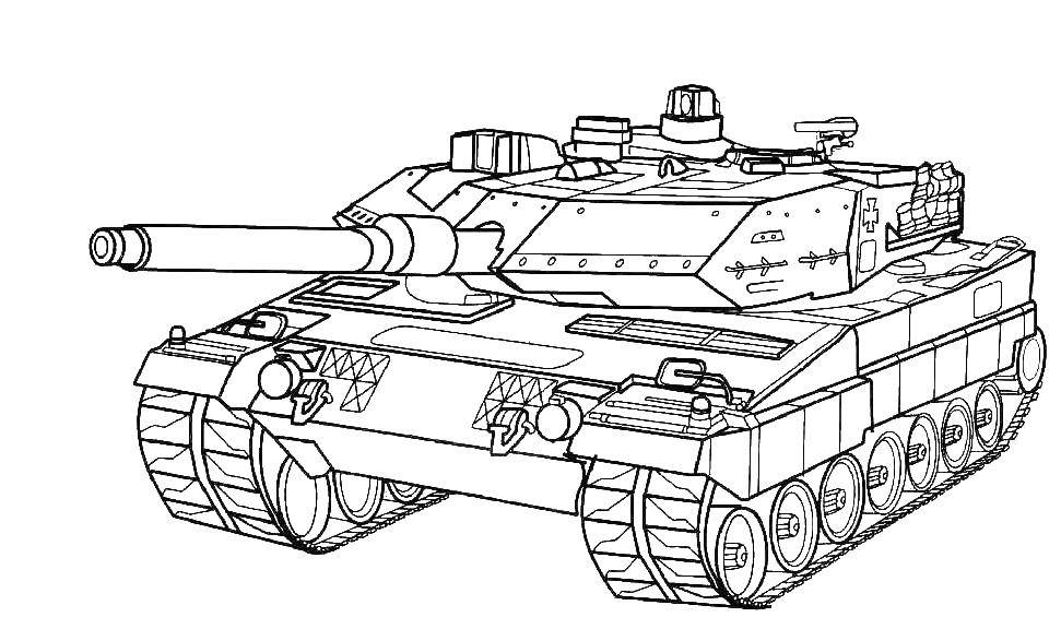 Название: Раскраска Танк. Категория: военные раскраски. Теги: Военное, машины, танк, оружие.