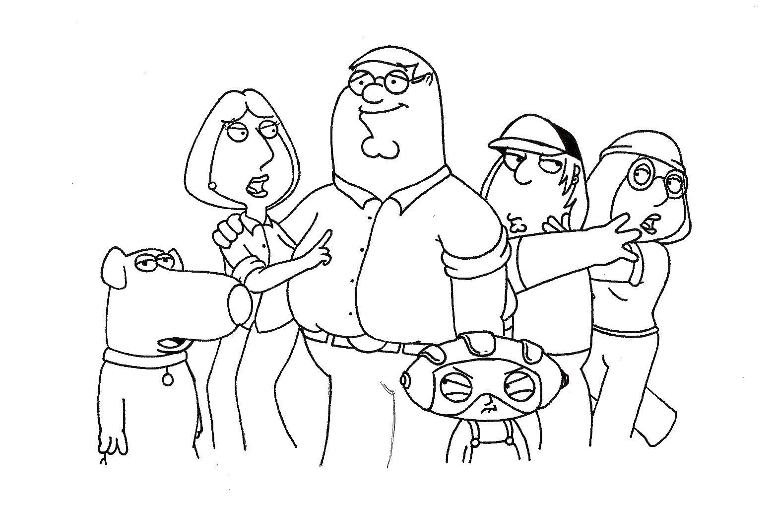 Раскраска семейка Гриффины