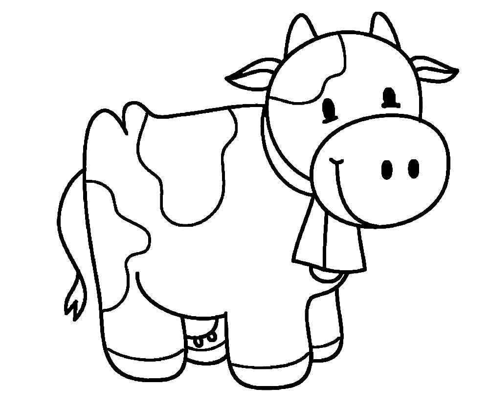 Название: Раскраска Корова с колокольчиком. Категория: домашние животные. Теги: корова, колокольчик.