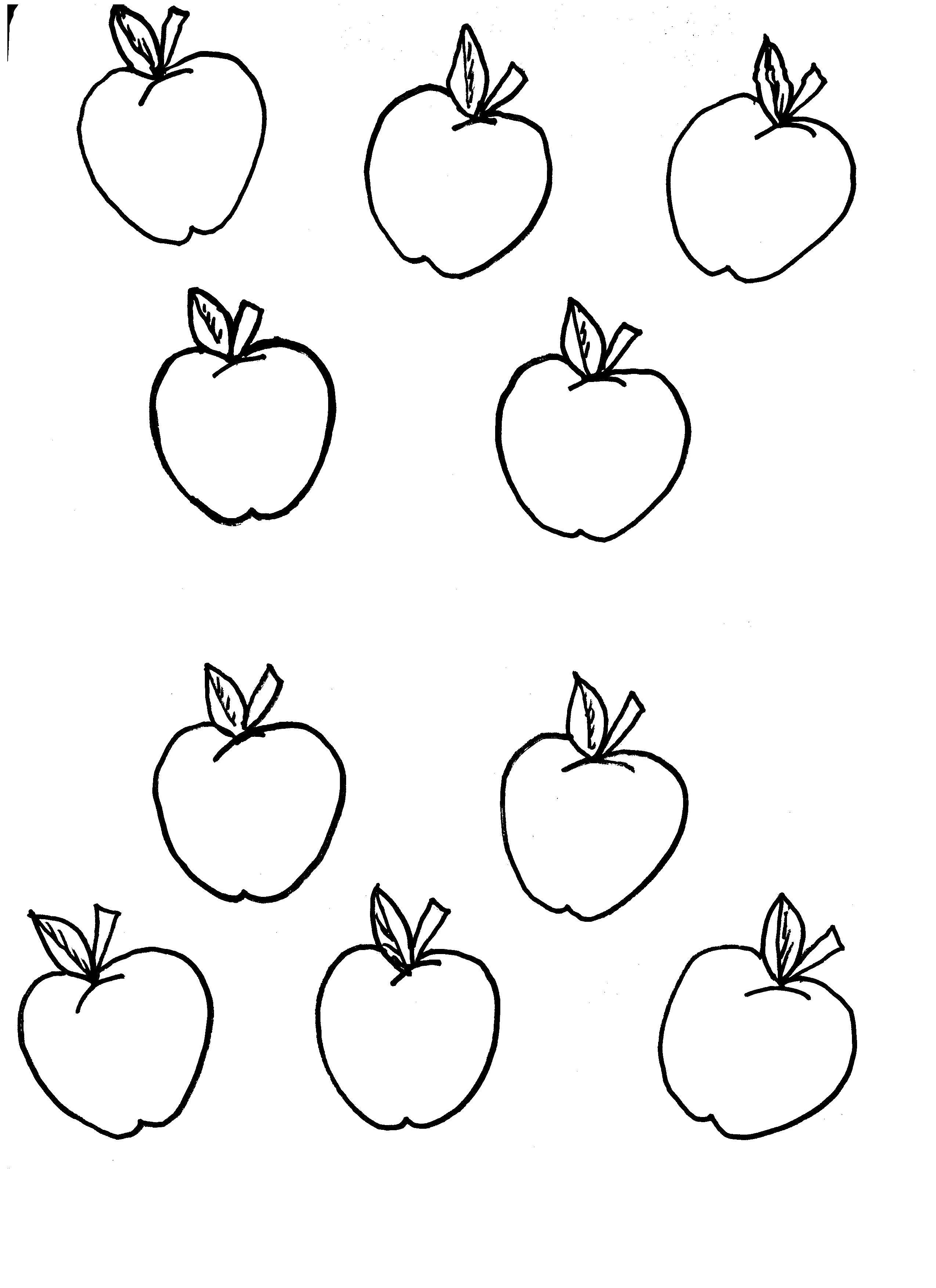 Раскраска Яблоки Скачать ,фрукты, яблоки,.  Распечатать 