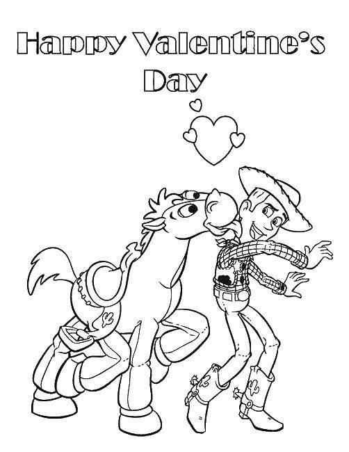 Coloring Toy story. Category toy story. Tags:  toy story, Sheriff woody, horse.