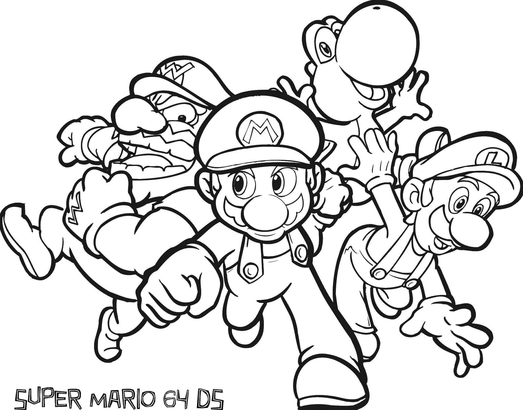Coloring Mario, wario and Luigi. Category The character from the game. Tags:  Games, Mario.