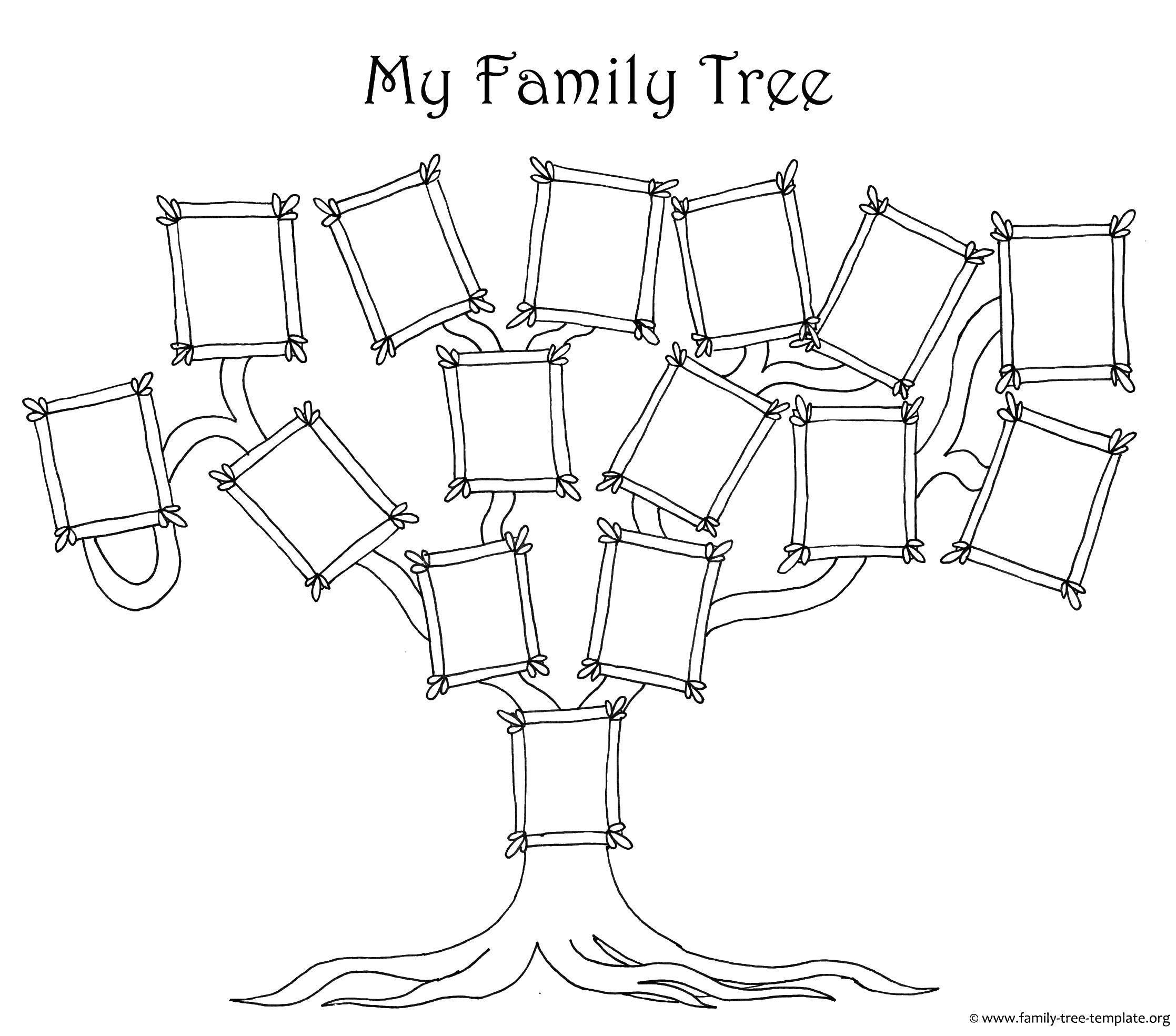 Название: Раскраска Семейное дерево. Категория: Семейное дерево. Теги: семейное дерево, рамки.