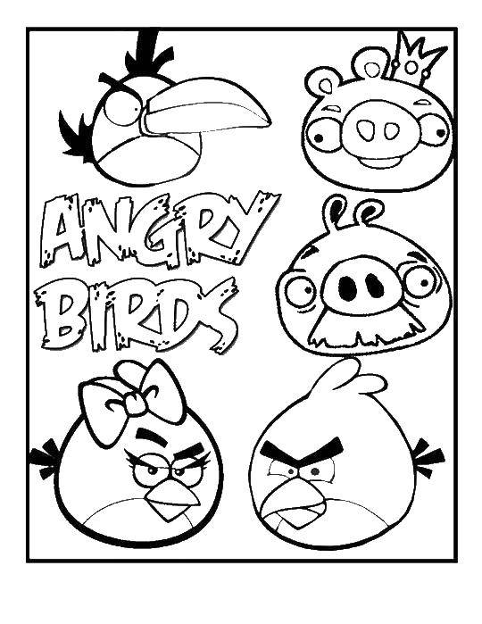 Название: Раскраска Angry birds. Категория: angry birds. Теги: Игры, Angry Birds .