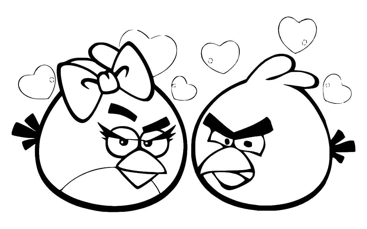 Coloring Love birds. Category angry birds. Tags:  Games, Angry Birds .