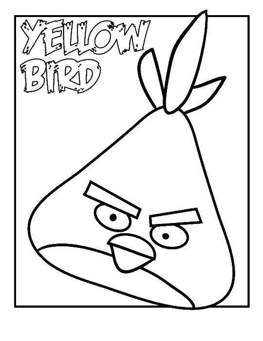 Название: Раскраска Желтая птичка. Категория: angry birds. Теги: Игры, Angry Birds .