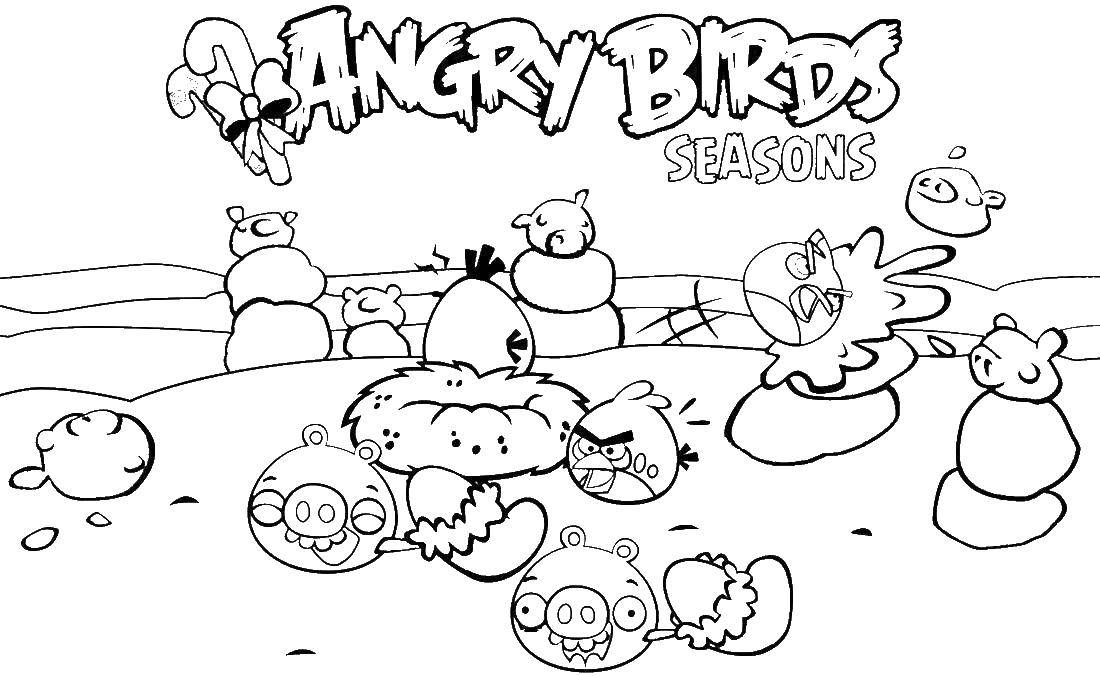 Название: Раскраска Angry birds. Категория: angry birds. Теги: Игры, Angry Birds .