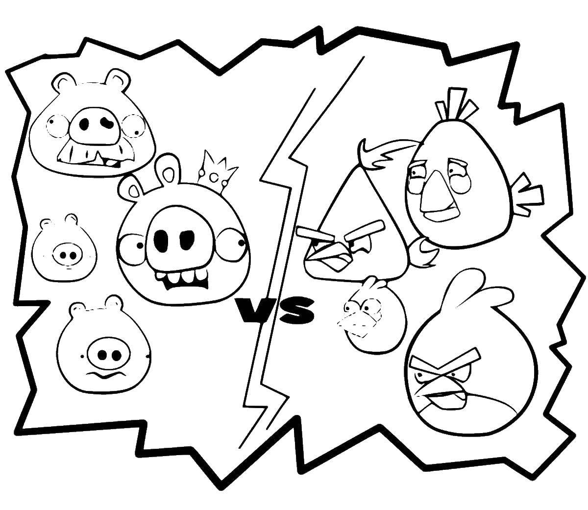 Coloring The birds and pigs from angry birds . Category angry birds. Tags:  Games, Angry Birds .