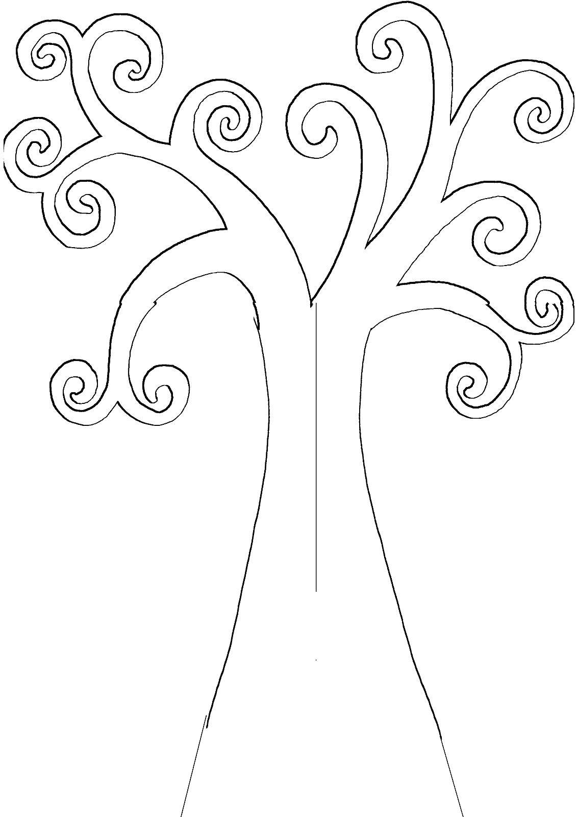 Название: Раскраска Дерево. Категория: дерево. Теги: дерево.