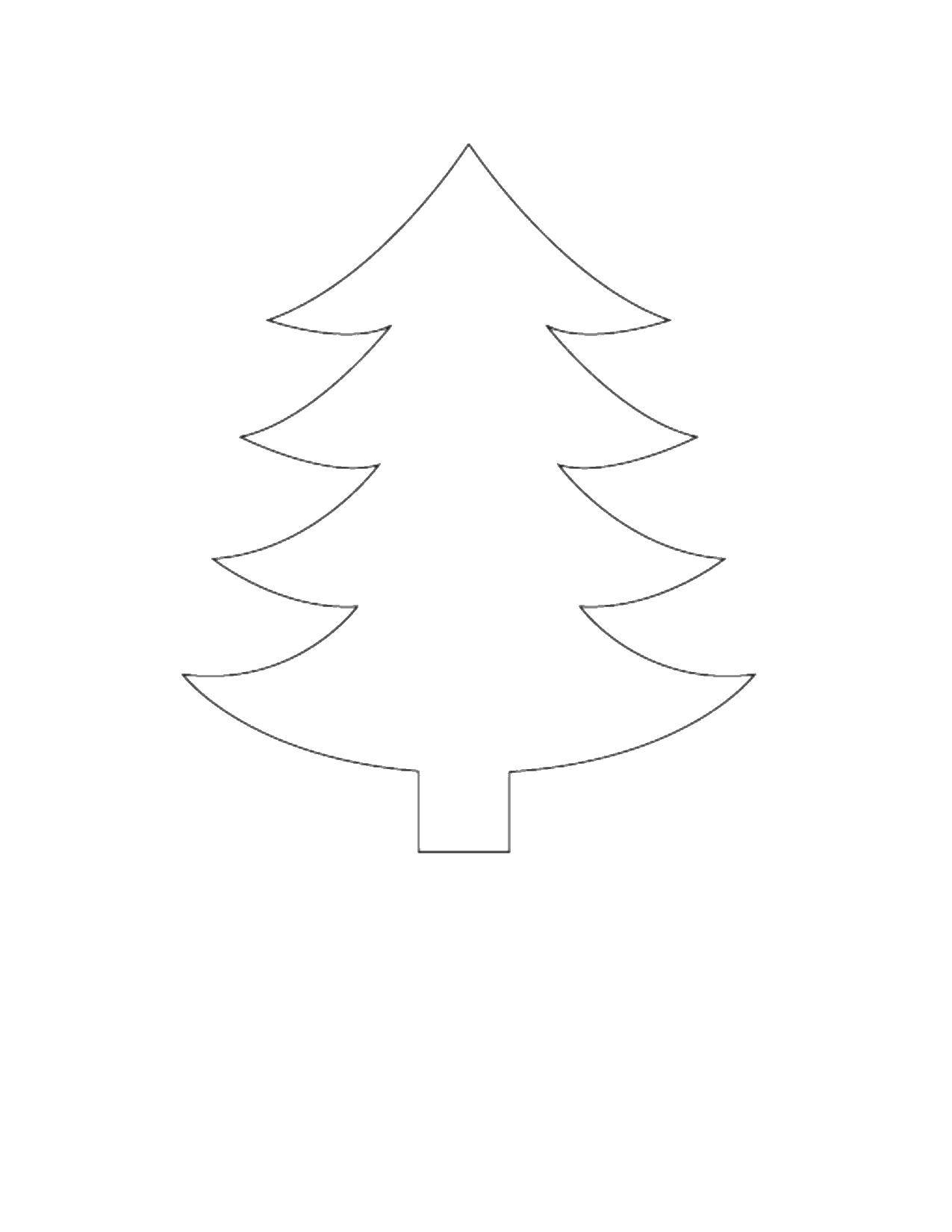 Coloring Tree. Category The contour of the tree. Tags:  fir tree, loop.