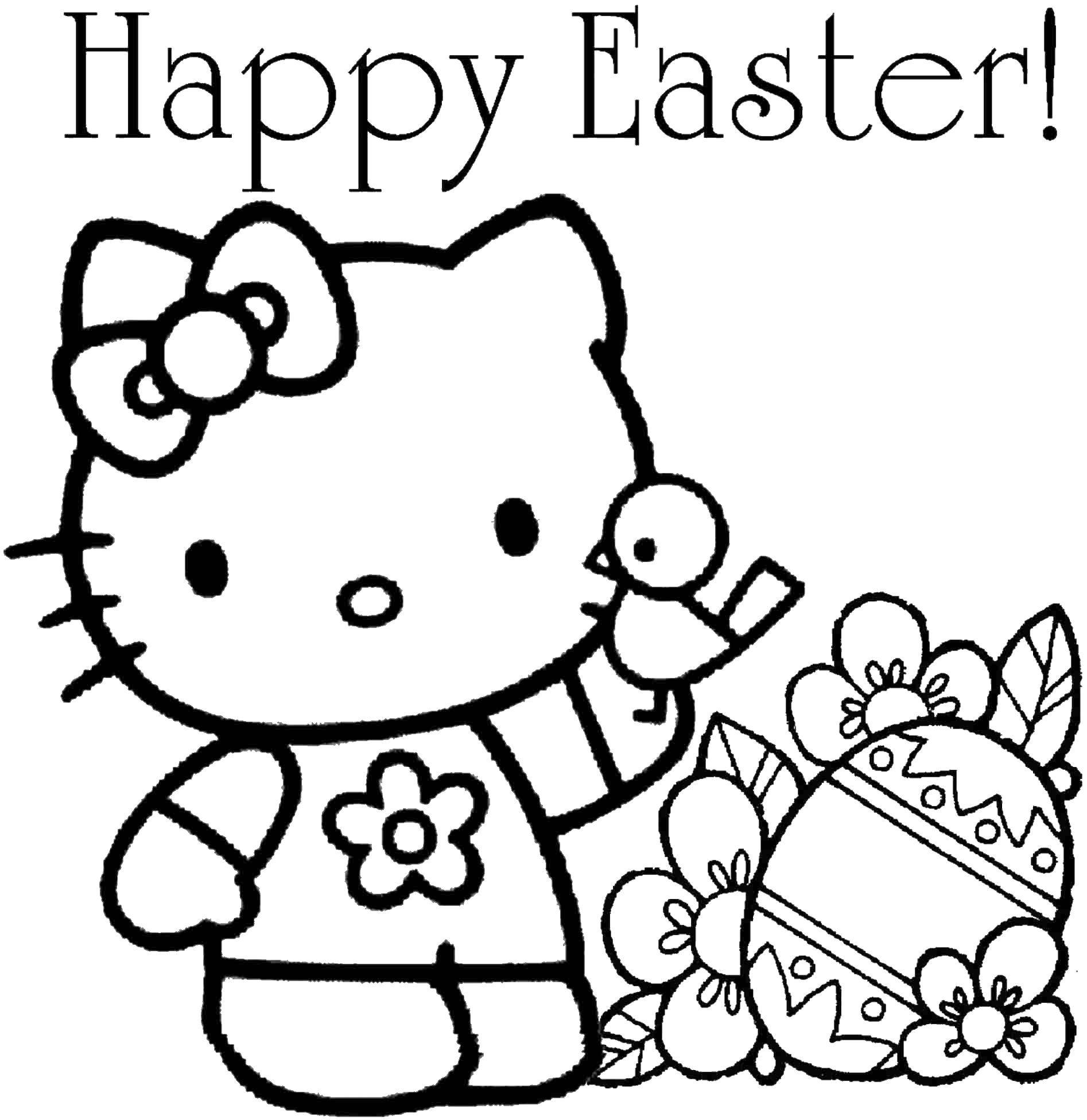 Coloring Kitty and Easter. Category kitty . Tags:  egg.