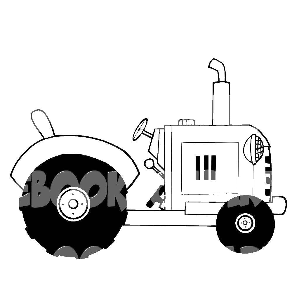 Coloring Tractor. Category machine . Tags:  Tractor, machine.