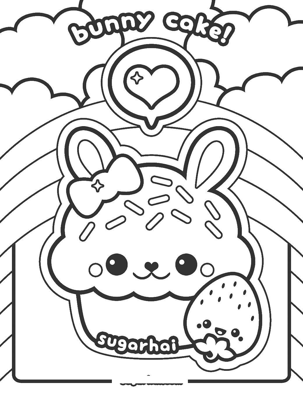 Coloring Cupcake Bunny. Category the rabbit. Tags:  rabbit, hare.