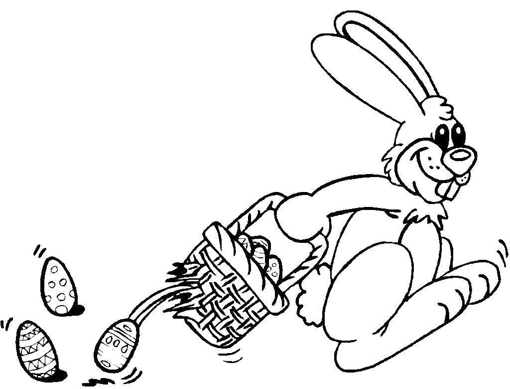 Название: Раскраска Кролик потерял пасхальные яйца. Категория: пасхальные яйца. Теги: пасха, яйца, кролик.