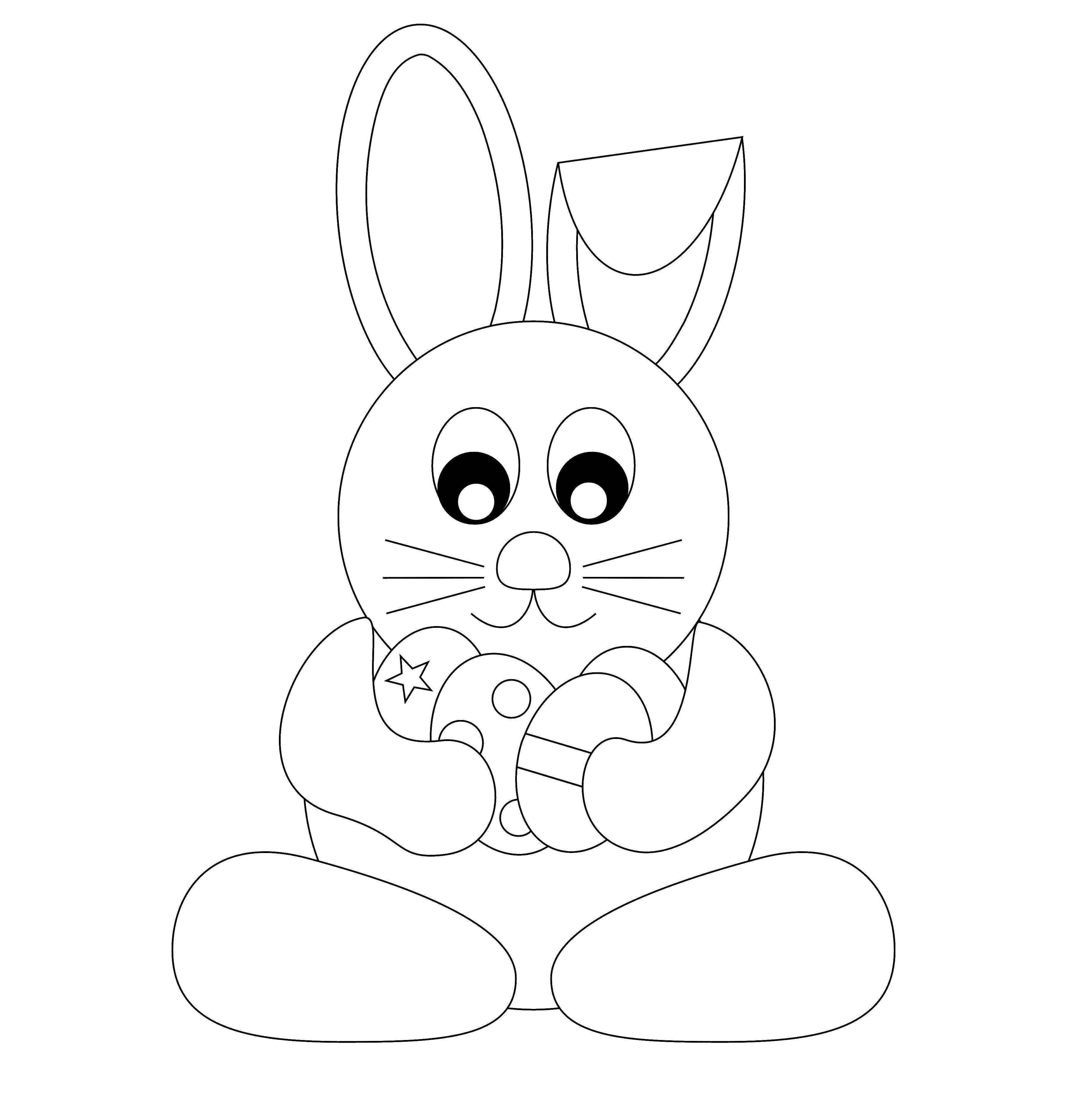 Название: Раскраска Пасхальный кролик. Категория: кролик. Теги: Пасха, кролик.