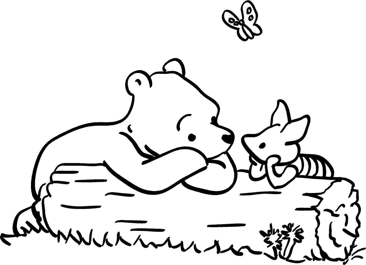 Coloring Winnie the Pooh and Piglet. Category Cartoon character. Tags:  Cartoon character, Winnie the Pooh, Piglet.