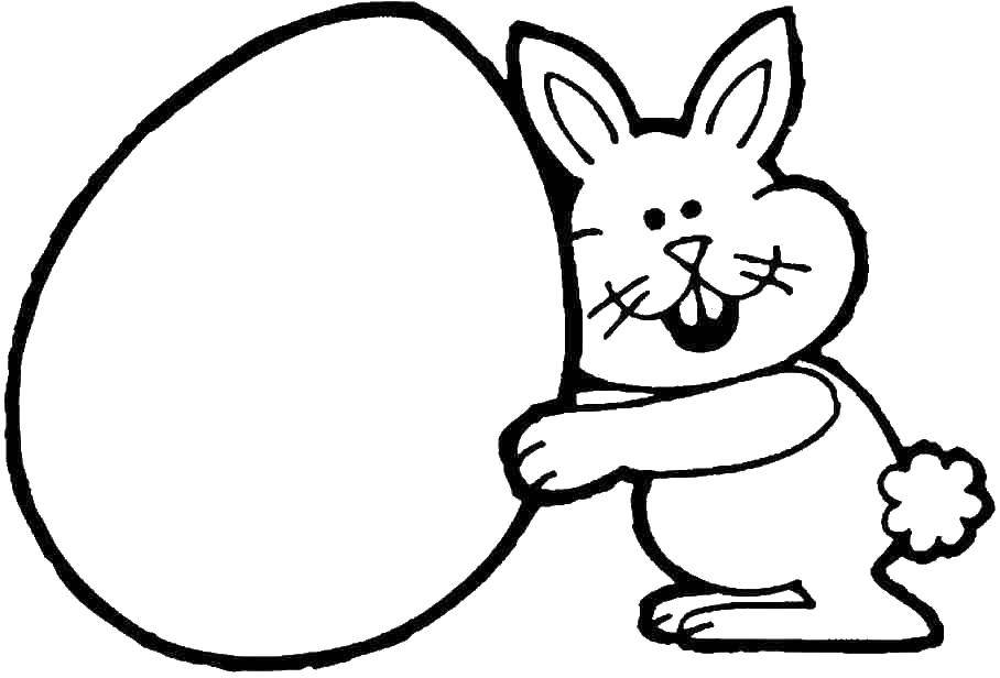 Название: Раскраска Пасхальный кролик. Категория: раскраски пасха. Теги: пасха, яйца, кролик.