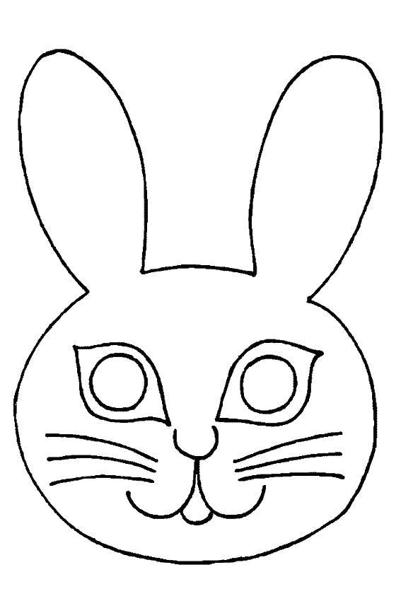 Название: Раскраска Маска кролика. Категория: Маски. Теги: Маскарад, маска.