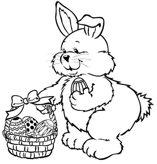 Coloring The Easter Bunny. Category the rabbit. Tags:  Easter, eggs, patterns, rabbit.