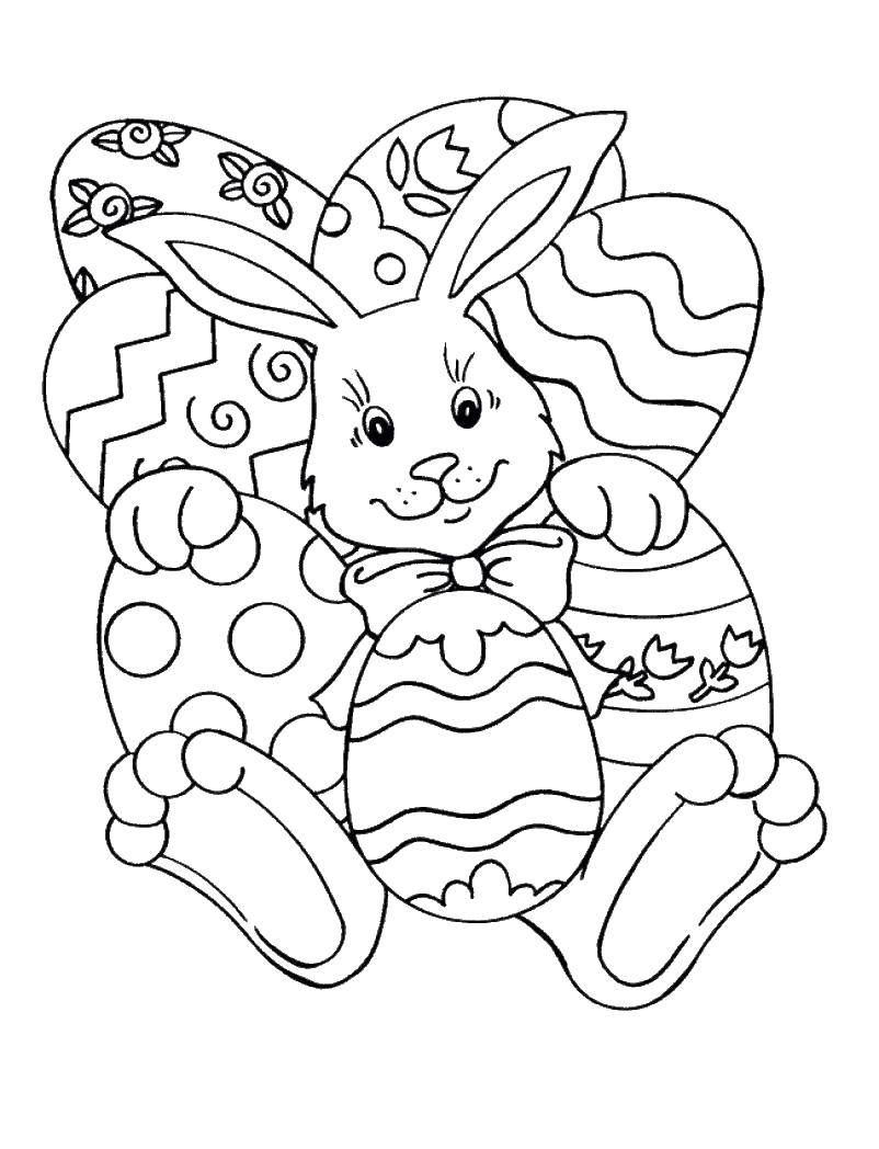 Coloring The Easter Bunny. Category Easter. Tags:  Easter, eggs, patterns, rabbit.