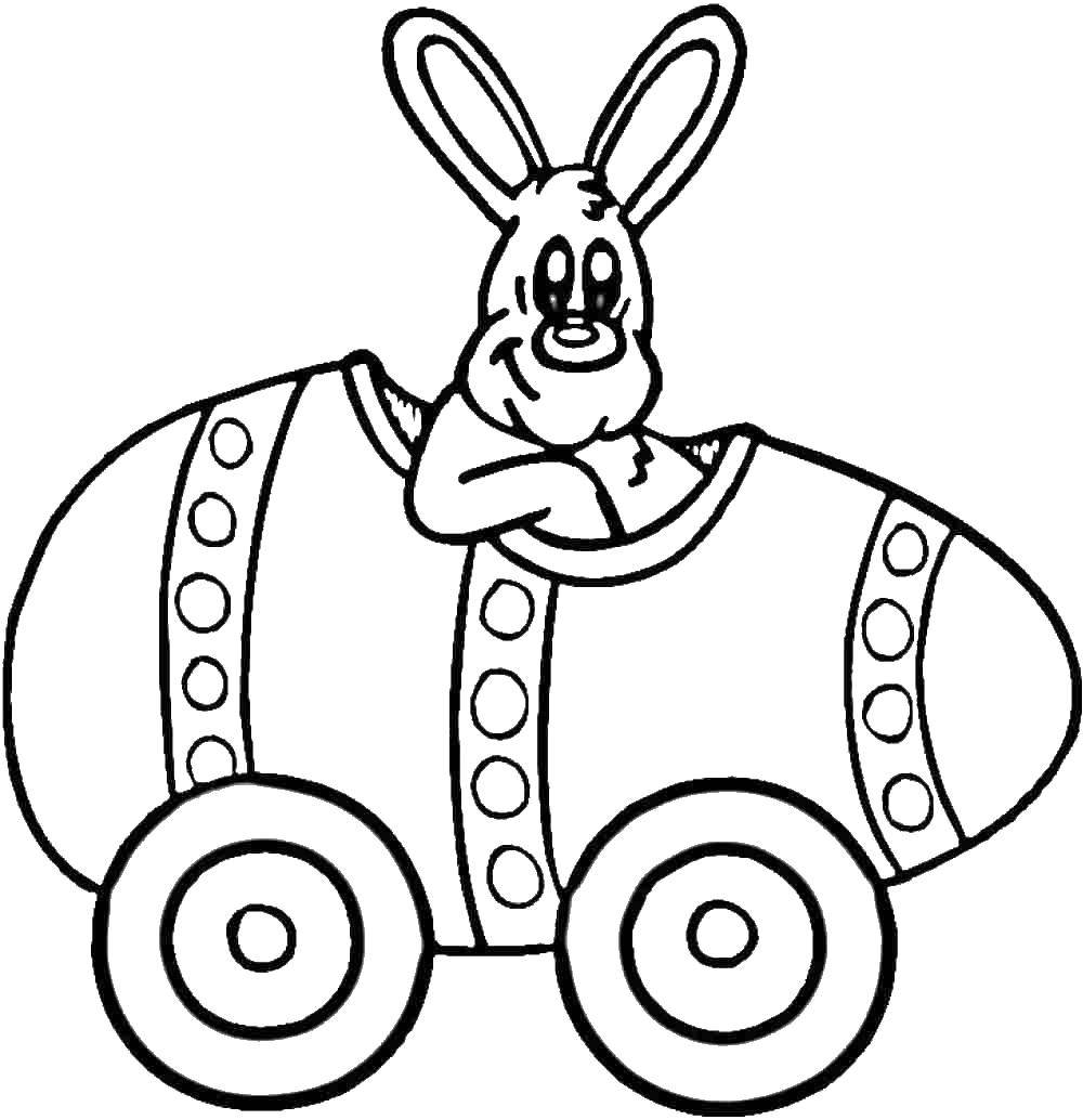 Название: Раскраска Пасхальный кролик. Категория: кролик. Теги: Пасха, яйца, узоры, кролик.