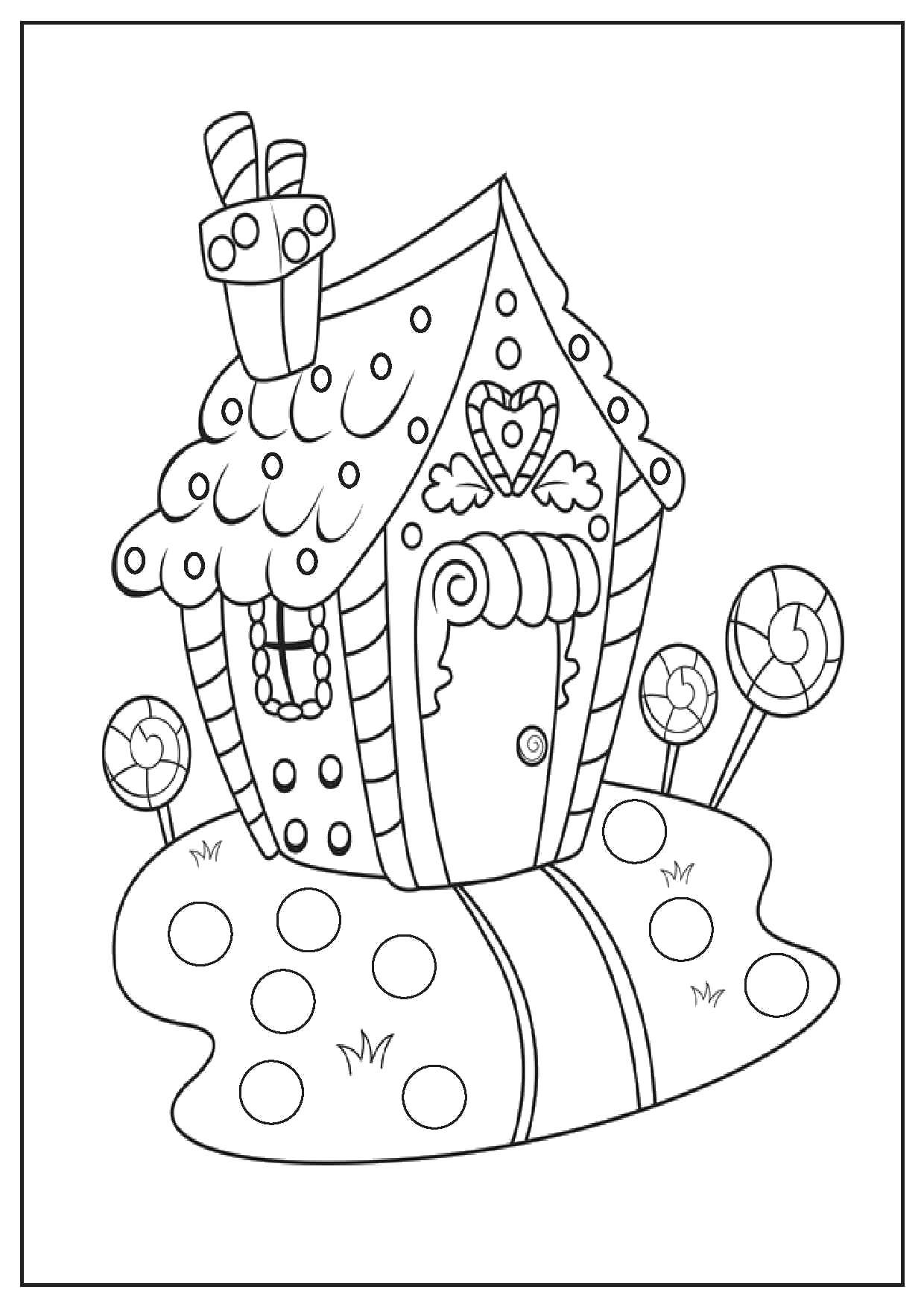 Coloring Gingerbread house. Category Christmas. Tags:  Christmas, Christmas toy.