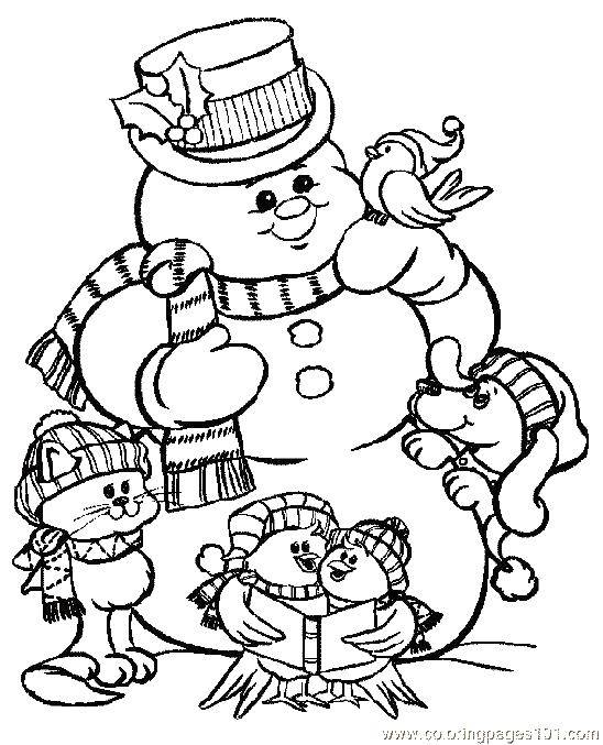 Название: Раскраска Снеговичок. Категория: снеговик. Теги: Снеговик, снег, зима, радость.