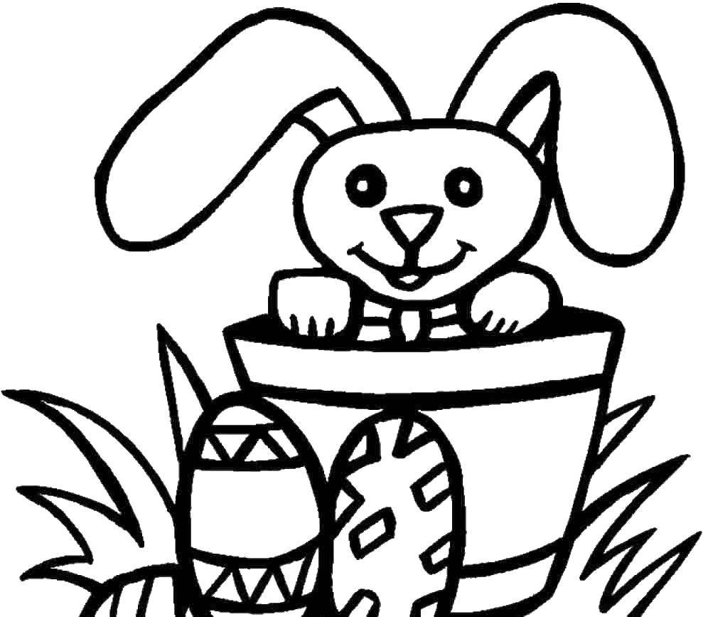 Coloring The Easter Bunny. Category the rabbit. Tags:  Easter, eggs, patterns, rabbit.