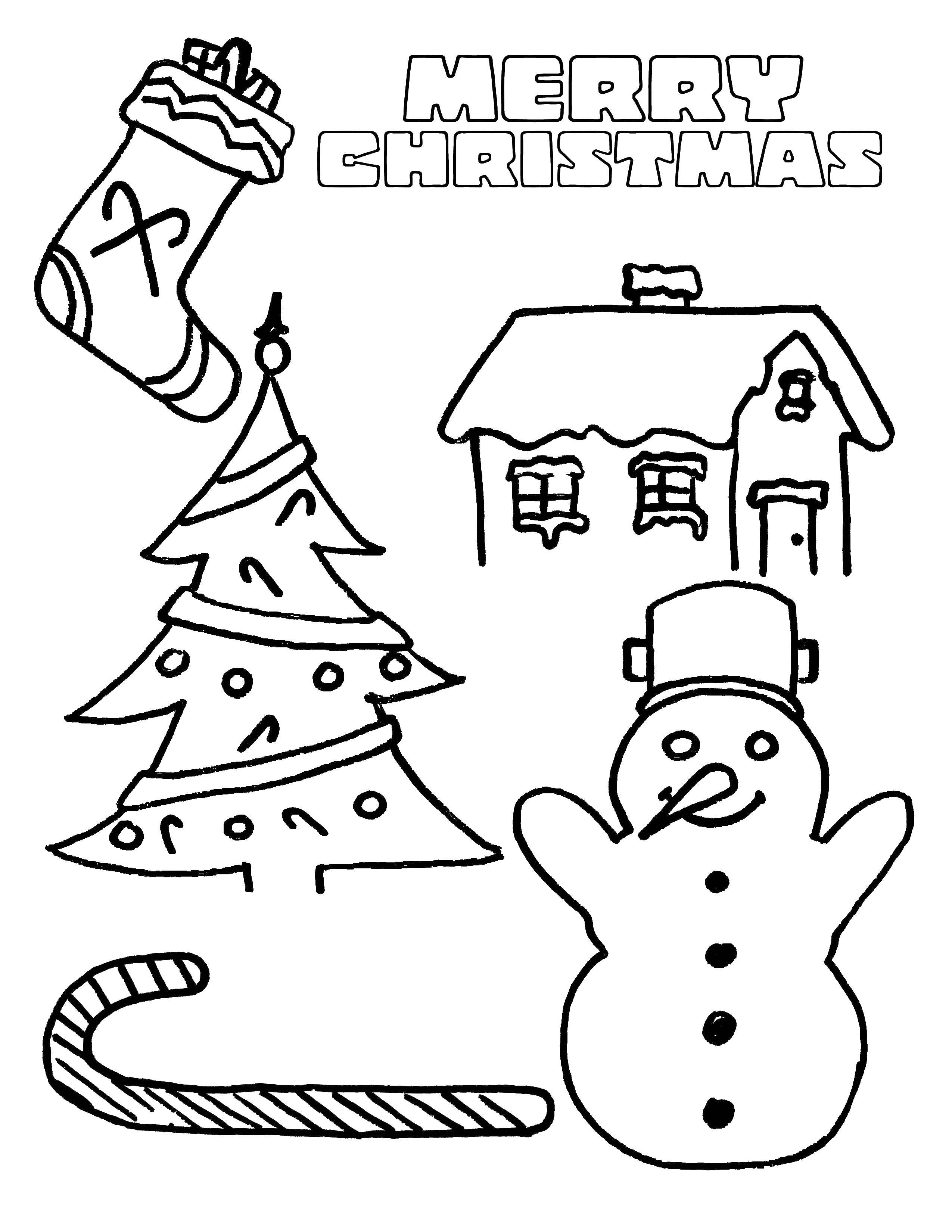 Рождественские раскраски для дошкольников и малышей