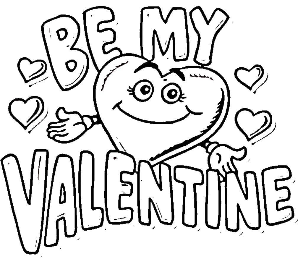 Coloring Be my Valentine. Category Valentines day. Tags:  Valentines day, love, heart.