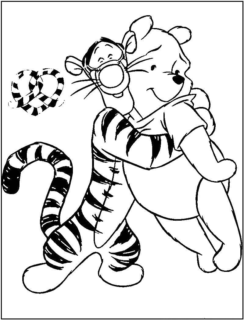 Coloring Winnie the Pooh and tiger. Category Cartoon character. Tags:  Cartoon character, Winnie the Pooh.