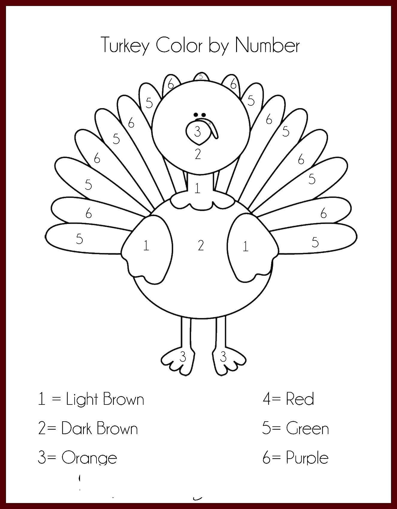 Coloring Turkey coloring. Category coloring by numbers. Tags:  Turkey, bird, numbers, colors.