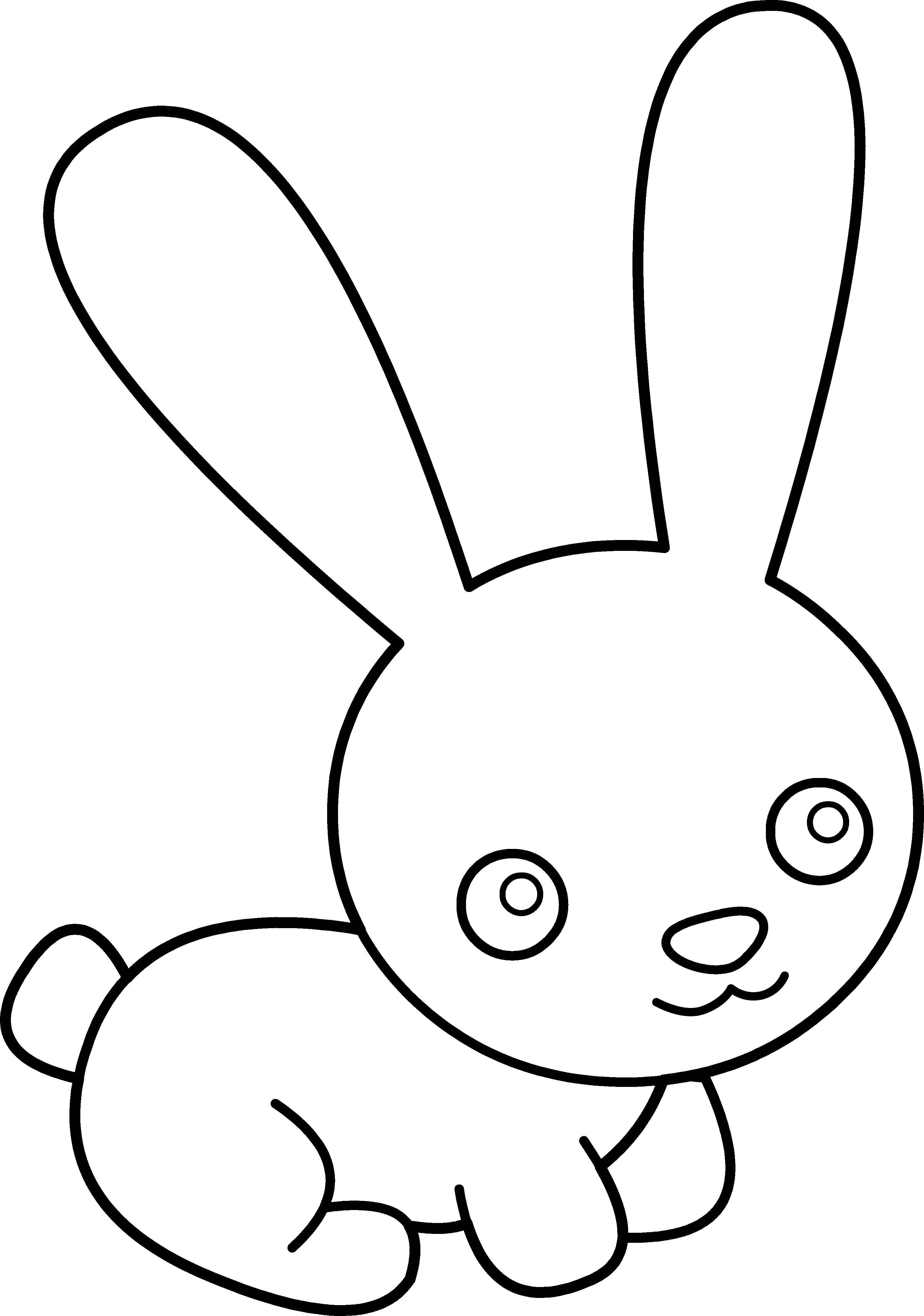 Название: Раскраска Кролик с большими ушами. Категория: контур кролика. Теги: заяц, уши, хвост.