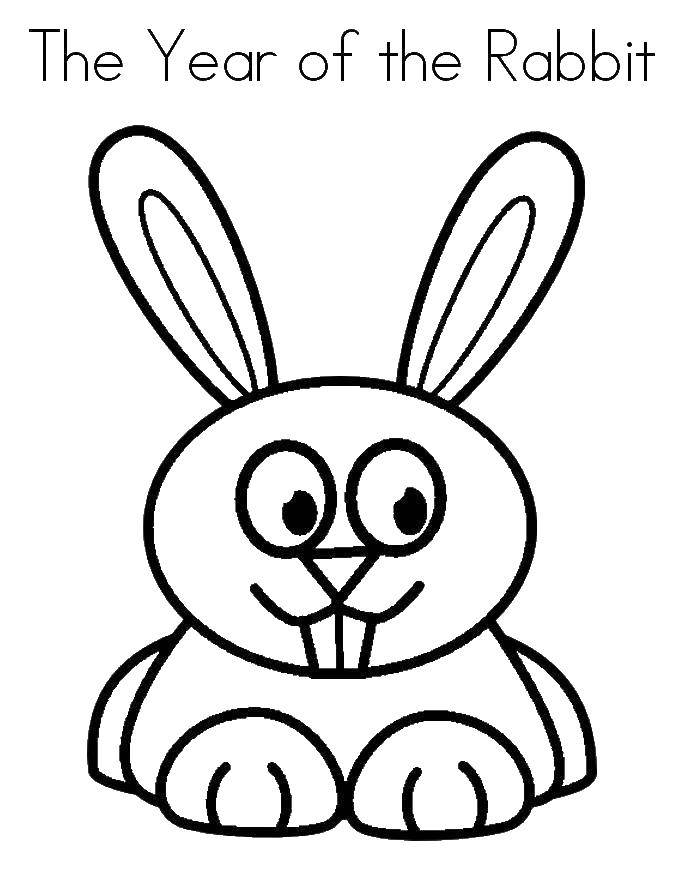Название: Раскраска Год кролика. Категория: кролик. Теги: кролик, новый год.